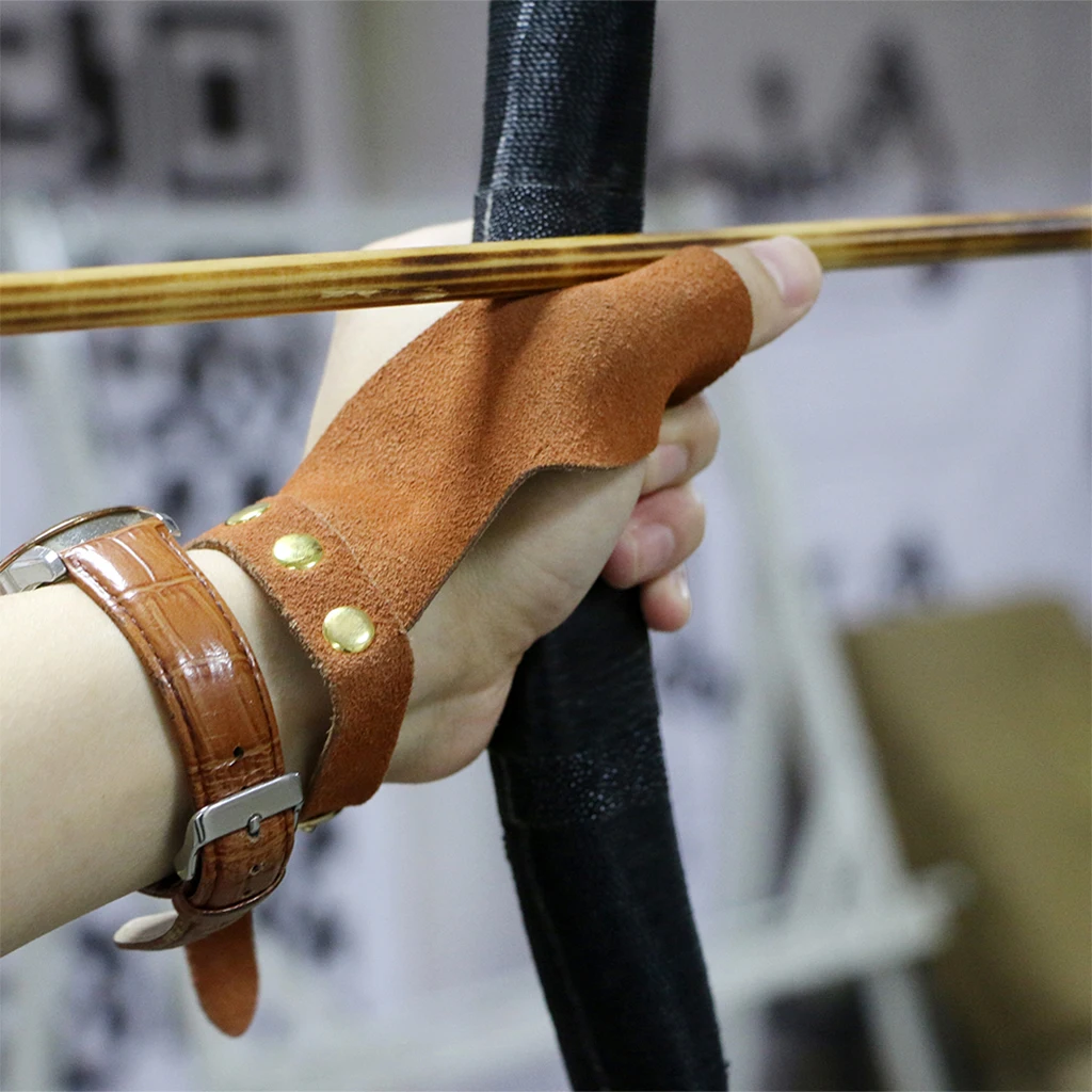 Коричневый традиционная стрельба из лука защита рук протектор стрельба из лука перчатки для левой руки Регулируемый перчатки wrist Protect