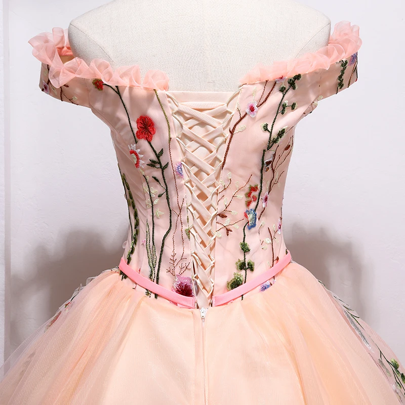 Lanxirui/Новинка года; роскошное бальное платье в пол с короткими рукавами и вышивкой; милое платье ярких цветов с открытыми плечами