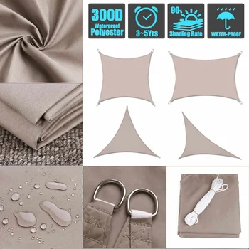 

3x3x3 4x4x4 5x5x5 khaki right angle super heavy triangle awning outdoor waterproof sail garden terrace swimming shade