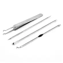 4 шт. двухсторонний угревая игла для удаления экстрактора инструмент из нержавеющей стали прыщ иглы для чистки лица средства по уходу за кожей