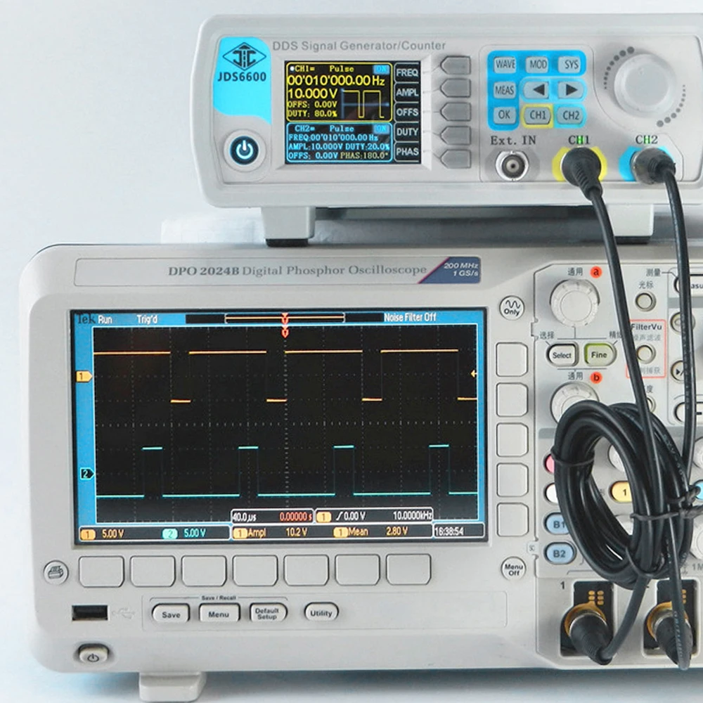 

JDS6600-60M 60MHZFunction Signal Generator Digital Dual-channel DDS Arbitrary Waveform Pulse Signal Generator Precision Meter