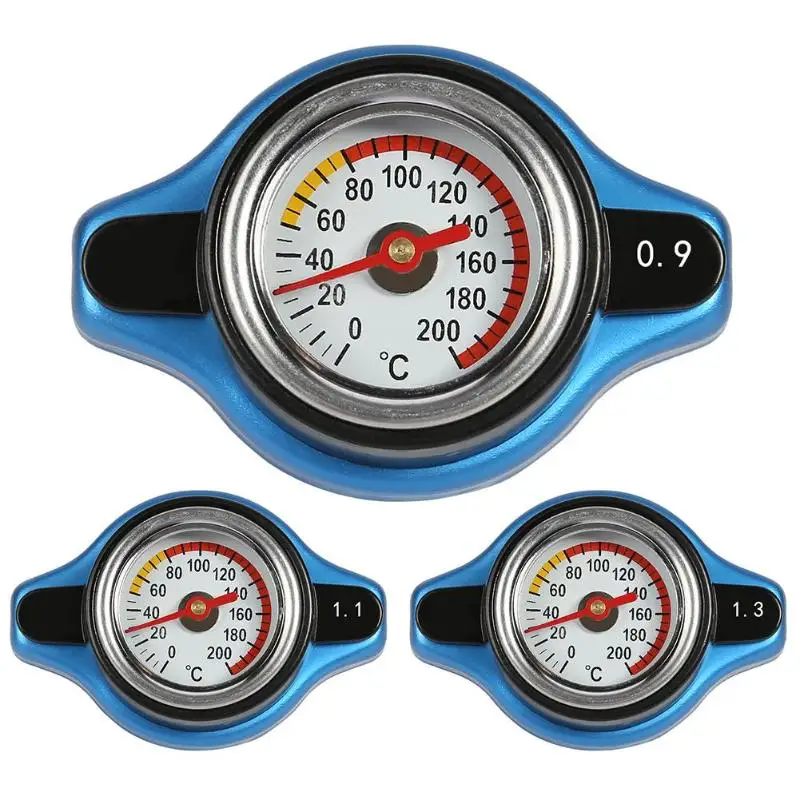 

Big Head Temperature Gauge with Utility Safe Thermo Radiator Cap Tank Cover Improve Radiator Pressure 0.9 Bar/ 1.1 Bar/ 1.3 Bar