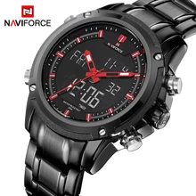NAVIFORCE Luxury Brand Men Sports Army Military Watches Men's Quartz Analog LED Clock Male Waterproof Watch relogio masculino 2018 naviforce luxury brand men analog led watches man leather quartz clock men s military sports wrist watch relogio masculino