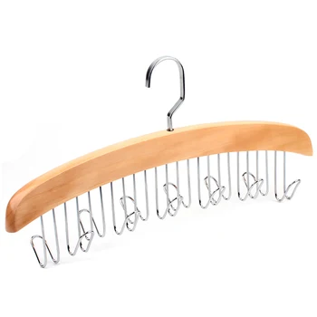 

12 Belt Wood Racks With Stainless Steel Hooks Closet Accessories Wardrobe Scarves Ties Organizer Hanger