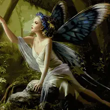 40 см x 50 см Цветочная фея DIY Краска по номерам Акриловая Краска по номерам ручная краска ed Масляная Краска на холсте для домашнего декора