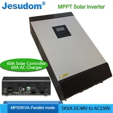 Солнечный гибридный инвертор 5KVA параллельный чистый синусоидальный инвертор 48Vdc к 230Vac с 48V60A MPPT Солнечное зарядное устройство и 60A AC зарядное устройство