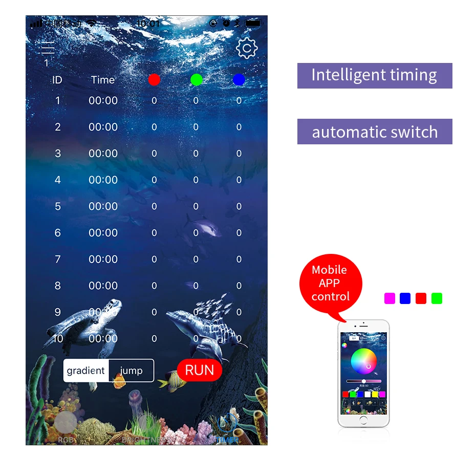 60-80 см светодиодный светильник для аквариума светодиодный освещение морской RGB светодиодный освещение для аквариума лампа с Bluetooth диммер контроллер