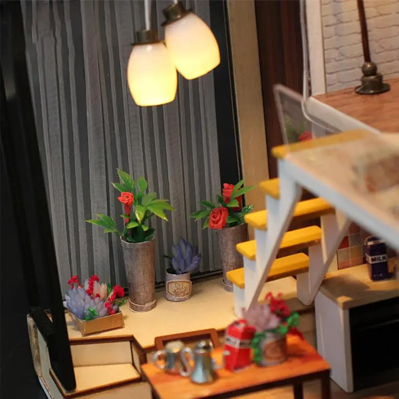 Furniture Doll House Nordic Wooden Diy Miniature DIY DollHouse Furniture Kit Assemble Dust Cover Doll Home Toys For Children Furniture Doll House Nordic Wooden Diy Miniature DIY DollHouse Furniture Kit Assemble Dust Cover Doll Home Toys For Children