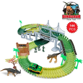 

144pcs Set Kids Building Blocks Toys Dinosaur Track Assembly Toy Children Educational Toy Rail Assembly Toys Kids Birthday Gift