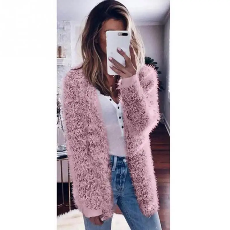 أنيقة فو الفراء معطف المرأة 2019 جديد الخريف الشتاء الدافئة لينة سستة الفراء سترة الإناث أفخم معطف عارضة قميص