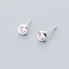 Hot Sale S 925 Sterling Silver Simple Fashion Blue/Pink/Corlorful Round Zircon Comfortable Stud Earring ► Photo 2/4