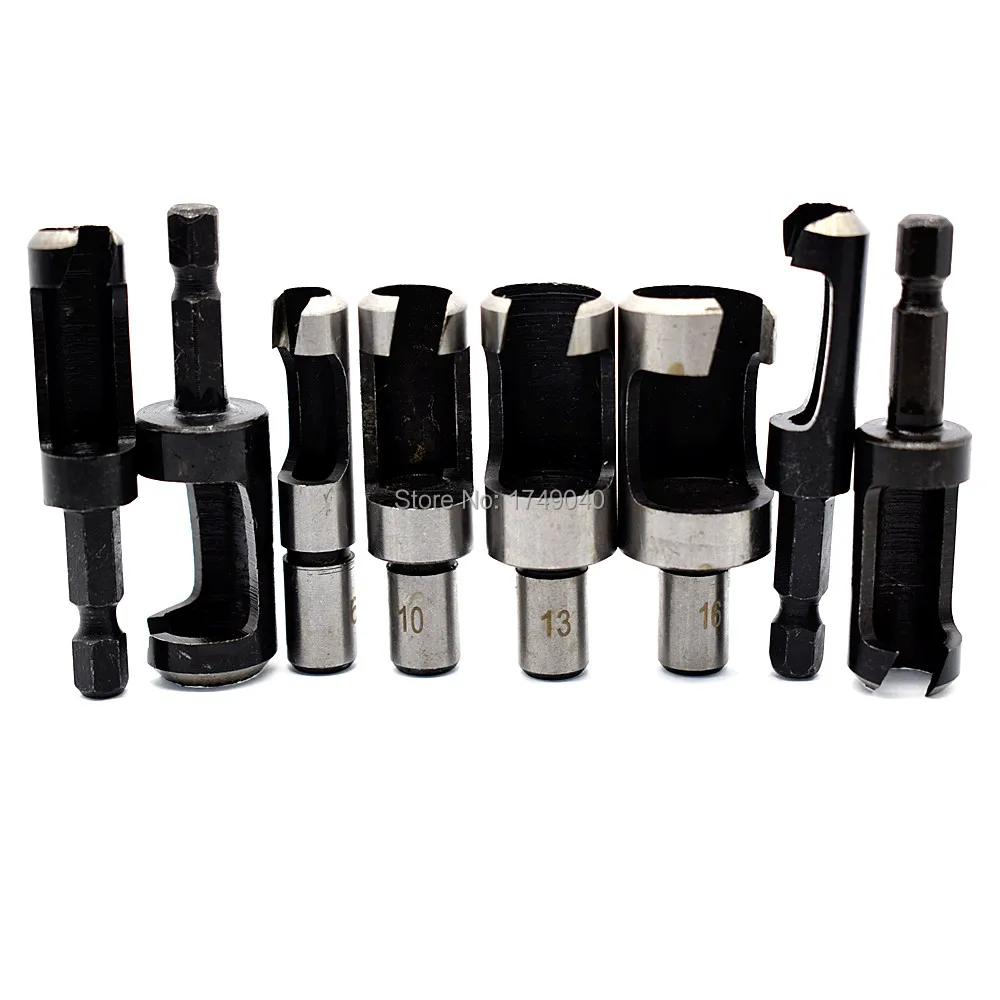 8pcs Woodworking Drill Bit Wood Plug Cutter Set Dowel Maker Cutting