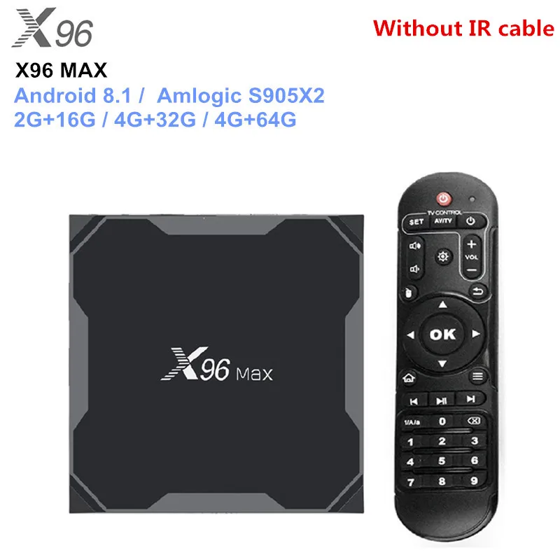  X96 MAX Android 8.1 Smart TV Box Amlogic S905X2 Quad Core 4G 32G/64G 2.4+5.8GHz WiFi BT Set Top Box