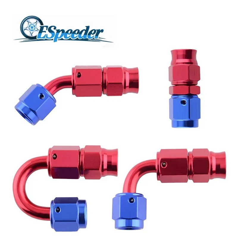 

ESPEEDER AN3 Aluminum Swivel PTFE Teflon Hose End Fitting Adapter Straight/45/90/180 Degree For Teflon Oil Fuel Line Hose End