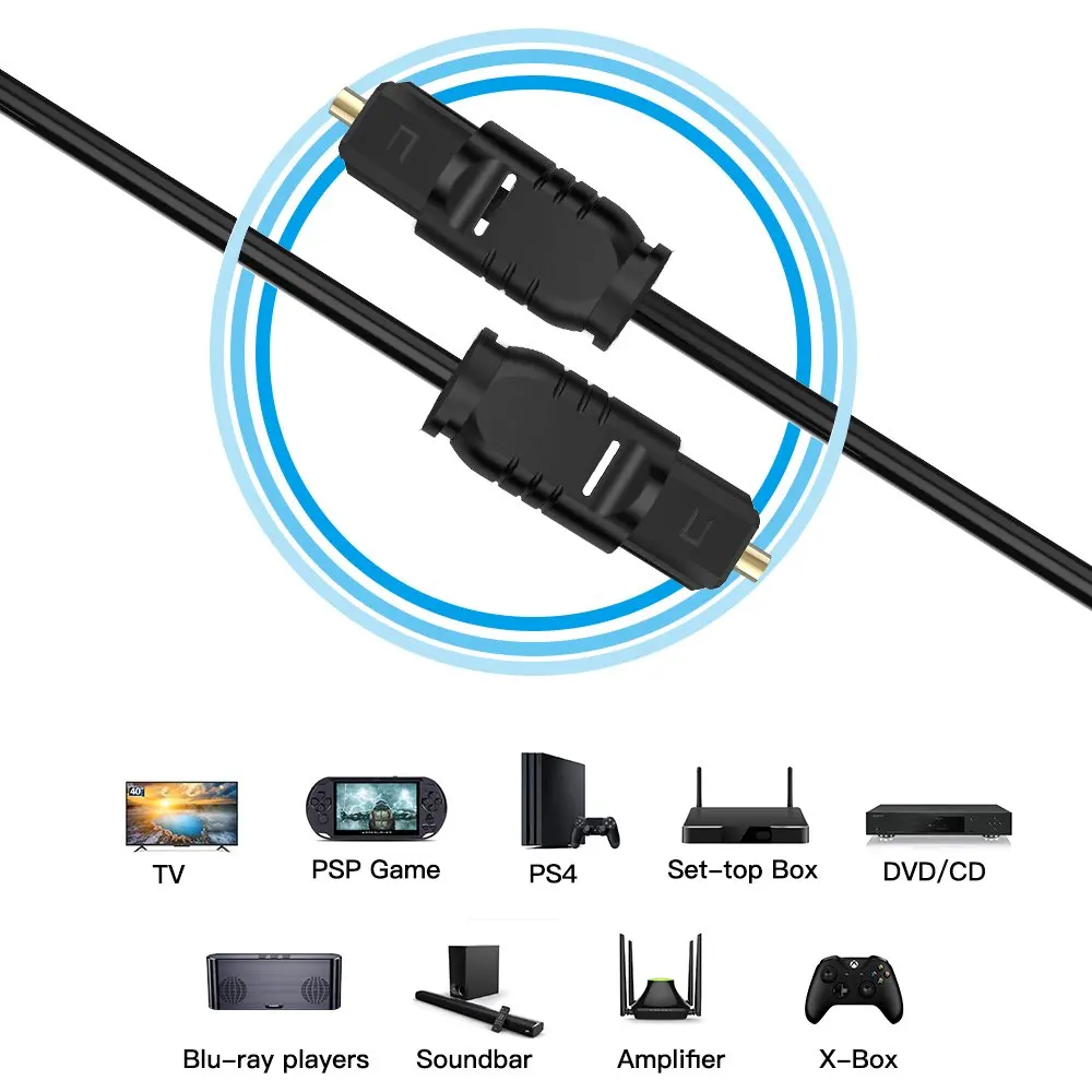 Электрический цифровой оптический аудио кабель Toslink 1 8 м SPDIF коаксиальный для