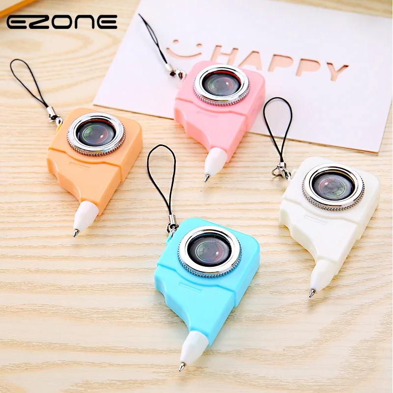 

EZONE 1PC Creative Camera Ballpoint Pen Blue Ink Ballpoint Pen Creative School Office Supplies Novelty Stationery Color Random