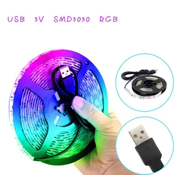 

Flexible LED Strip Light USB 5V 7 Colors Change String Light for TV Background Decor Keys Style