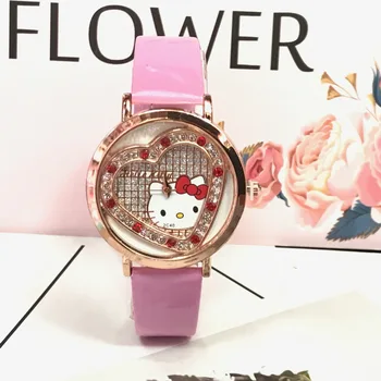 

Drilled Watch Fashionable Cartoon Crystal Watch for Girls and Children Wristwatch Reloj de estudiante