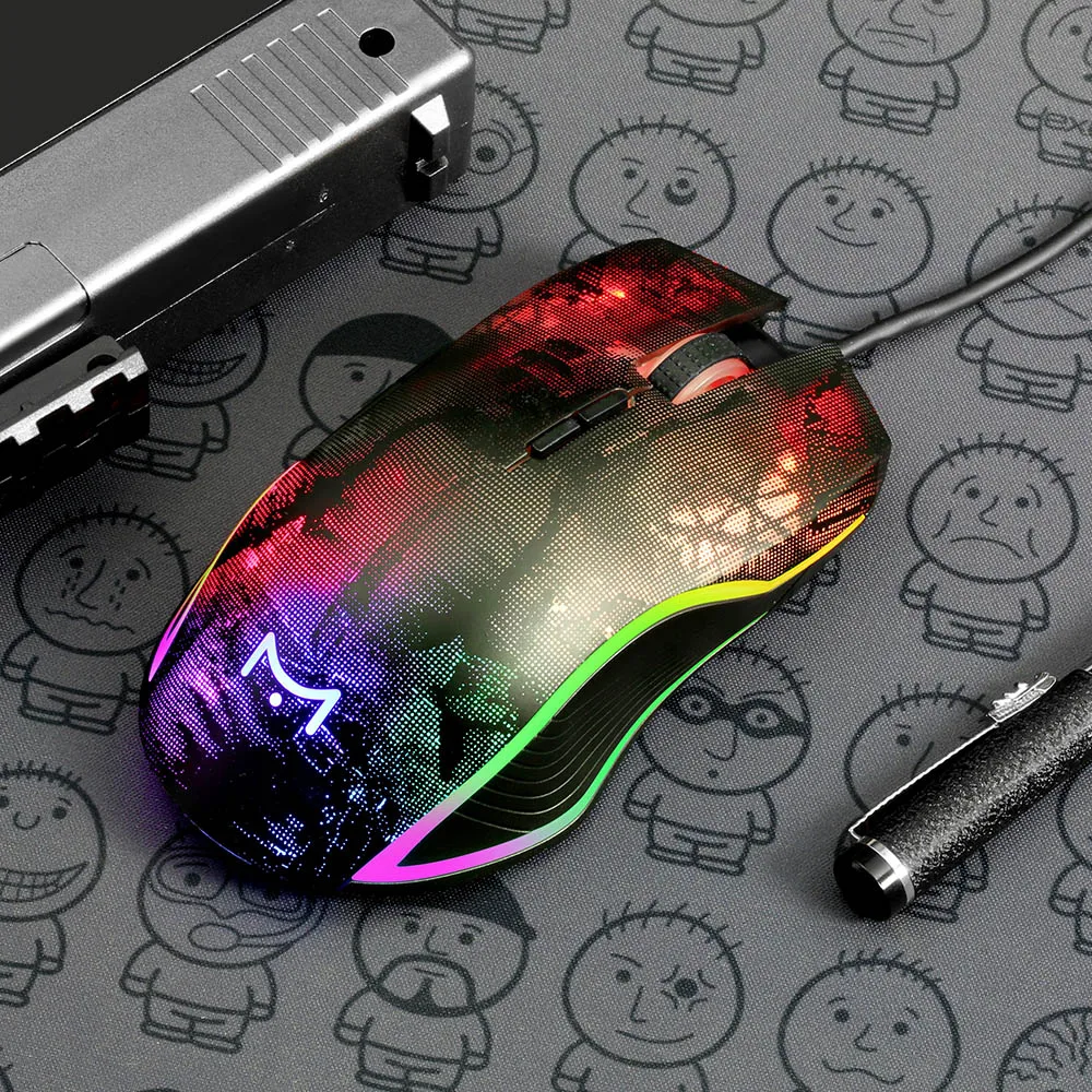 MVTV M625 Проводная игровая мышь 8000 dpi цветная RGB подсветка 7 программируемых кнопок
