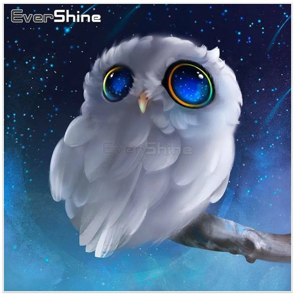 

EverShine DIY 5D Diamond Painting Full Square Diamond Embroidery Owl Picture Of Rhinestones Diamond Mosaic Animals Cross Stitch