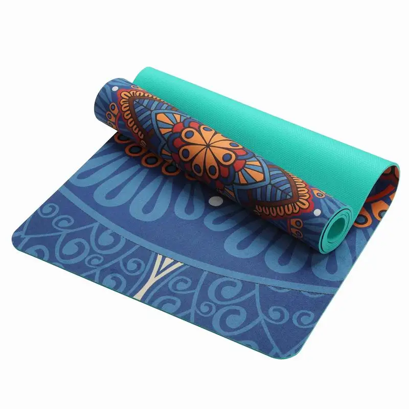 

5 MM Lotus Pattern Suede TPE Yoga Mat Pad Non-slip Slimming Exercise Fitness Gymnastics Mat Body Building Esterilla Pilates