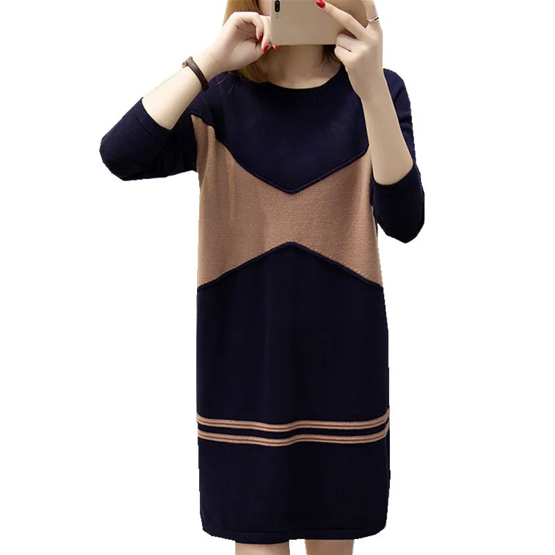 

Women's Dress O Neck Long Sleeve Geometric Plus Size Dress