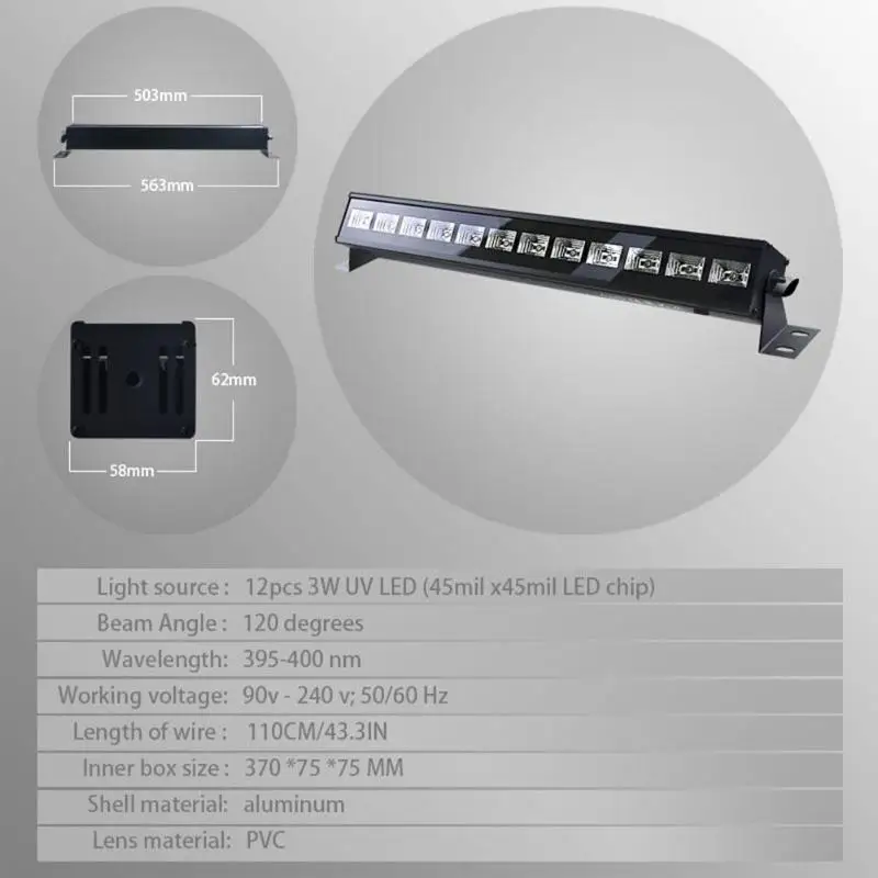 Atotalof UV настенный светильник 12 шт. светодиодный лазерный проектор сценический светильник внутренний светильник s Эффект диско-бар декор для рождественской вечеринки