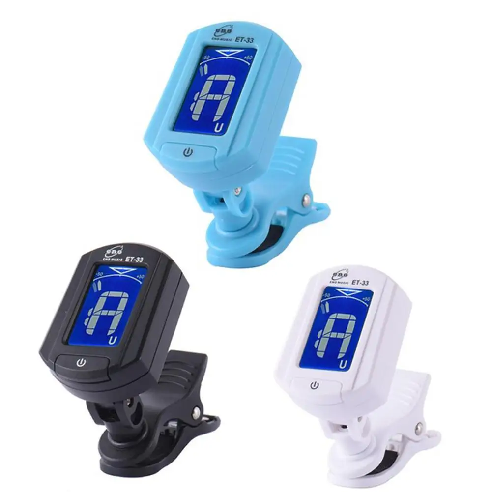 

eno Guitar Tuner Mini Clip-on Electric Guitar Tuner Foldable Rotating Clip High Sensitivity Ukulele Guitar Part Accessory ET-33