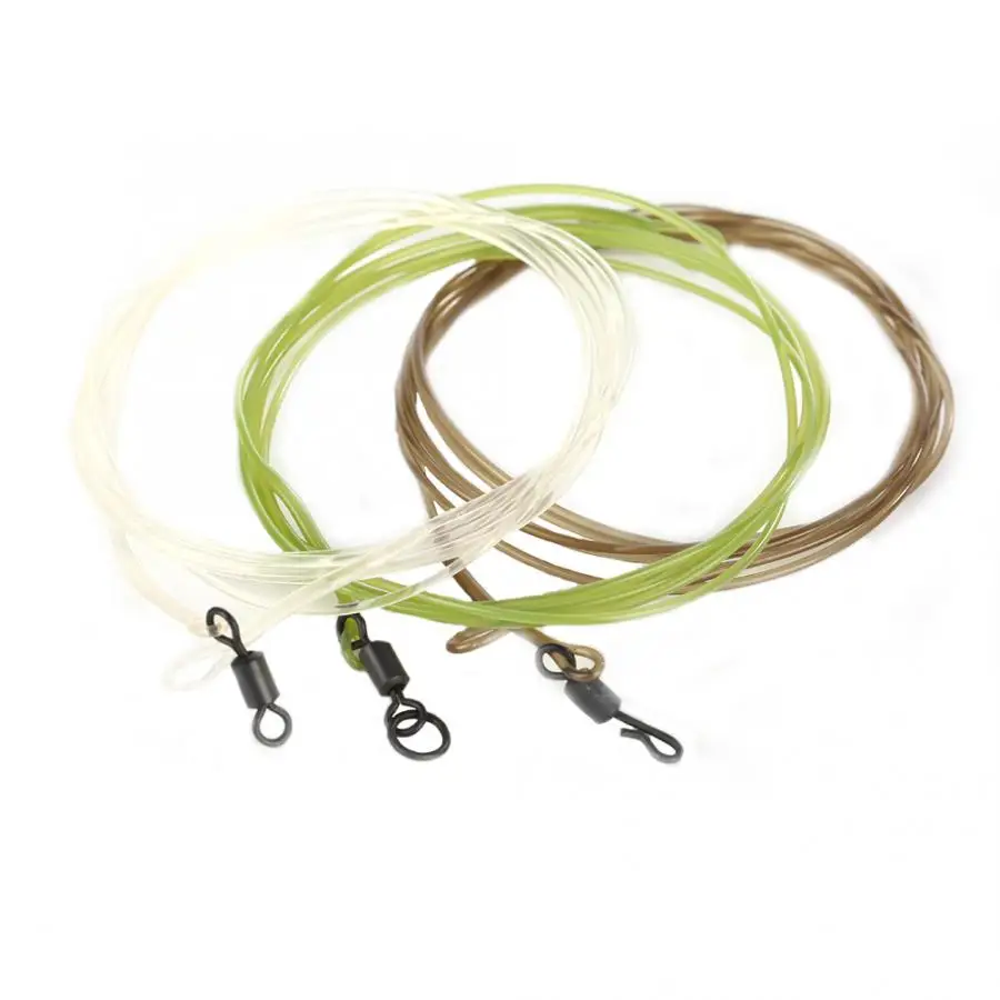 

1M 30/45LB High Strength Nylon Fishing Line Mono Core Leader Line Wire with Swivel Carp Fishline Fishing Accessories