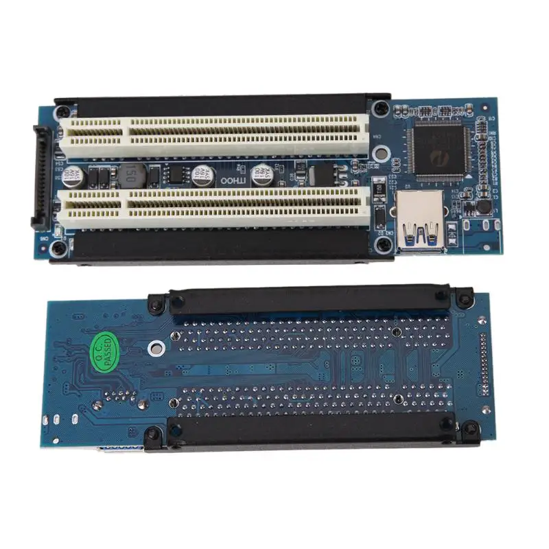 

PCI-E Express X1 to Dual PCI Riser Extend Adapter Card with 1M USB3.0 Cable for WIN2000/XP/Vista/Win7/Win8/LINUX