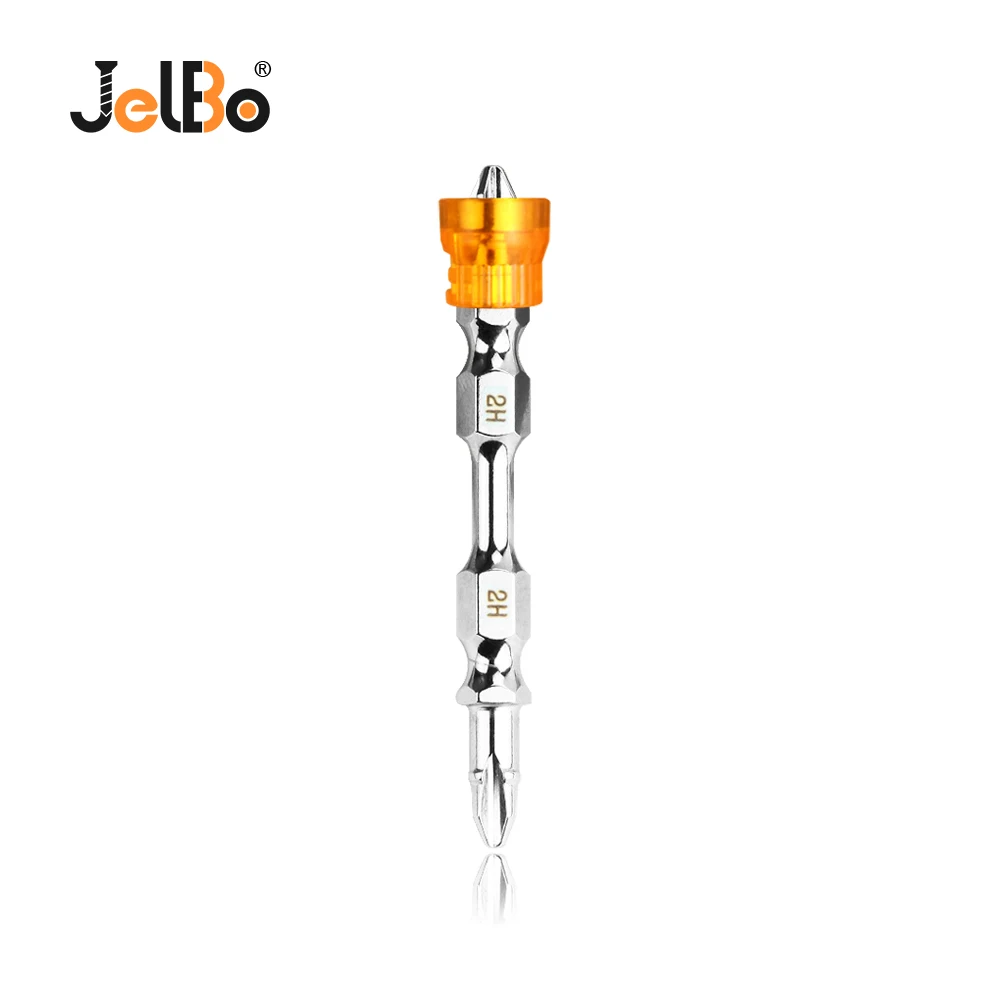

JelBo PH2 Magnetic Screwdriver Bit Double Head Anti-Slip Hex S2 Electric Screwdriver Bit For Power Tools (65mm)
