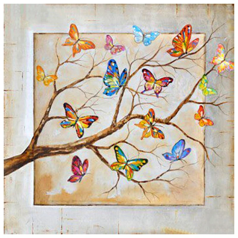 Full Round Drill 5D Diy Diamond Painting &quotButterfly Tree&quot 3D Embroidery Cross Stitch Home Decor Gift | Дом и сад