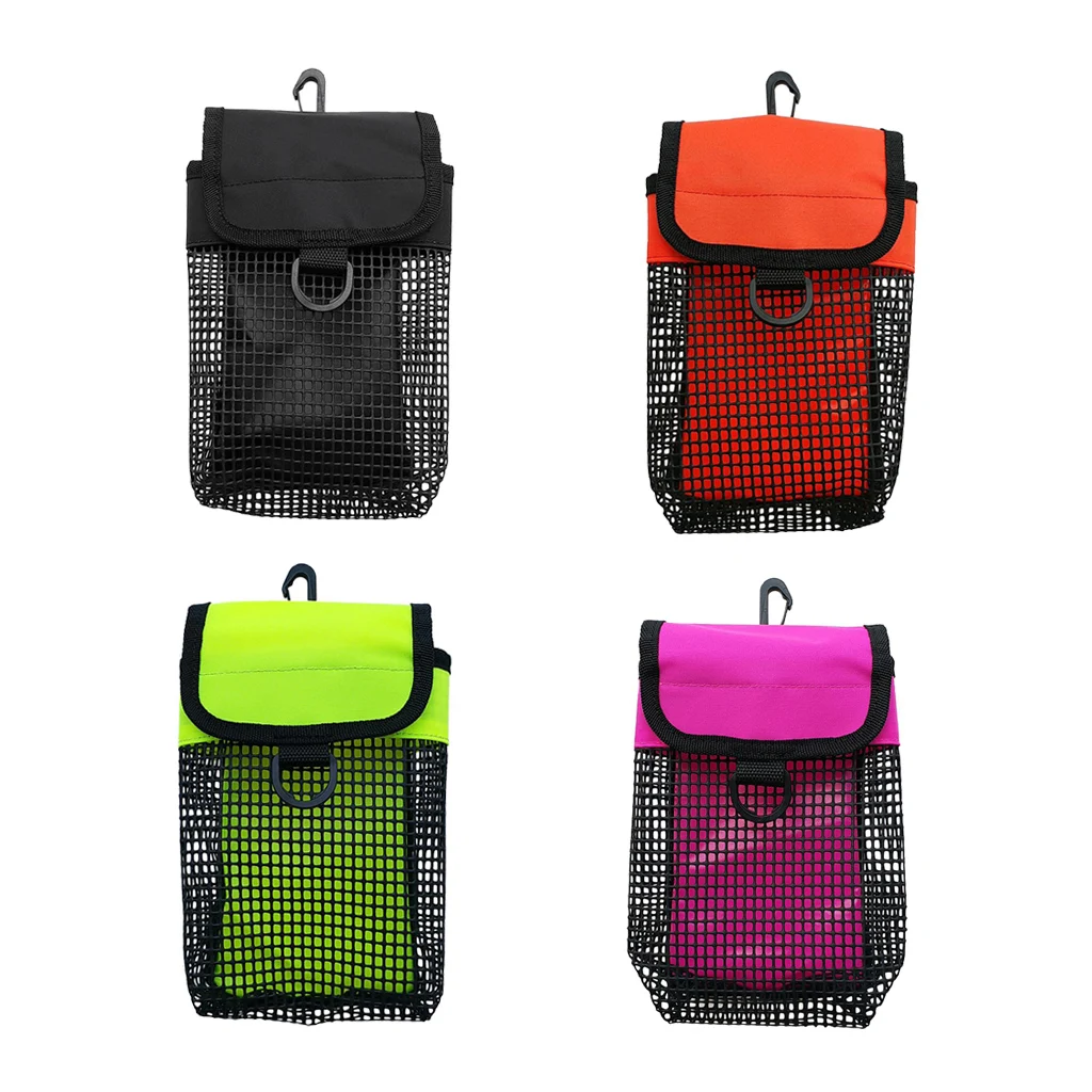 

4Pcs Dive Finger Spool Reel & Safety Marker Buoy Mesh Gear Bag Carrier Pouch & Swivel Clip for Scuba Diving Snorkeling