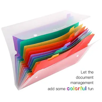 

13 Pockets Portable A4 Expanding Folders With Double Buttons For Student