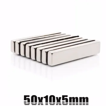 

20pcs 50mm x 10mm x 5mm Super Strong Neodymium Rare Earth Magnet 50*10*5 Nickel 50X10X5 Art Craft Connection
