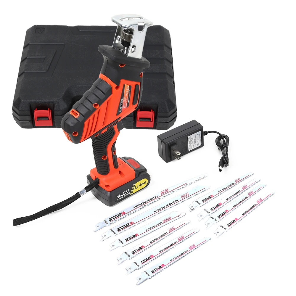 

Lomvum 16.8V Lithium-Ion Battery Reciprocating Saw With The Chuck and Backrest Portable Hand Tools With Comfortable Handle