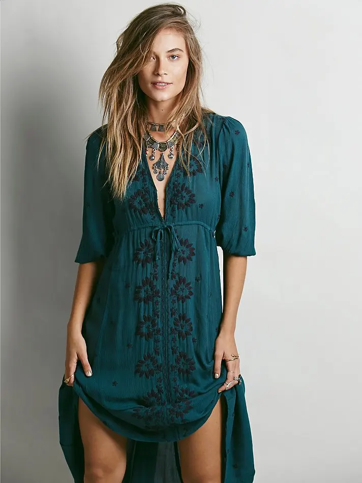 

fall paragraph pepper potts Bohemia embroidery dress dress