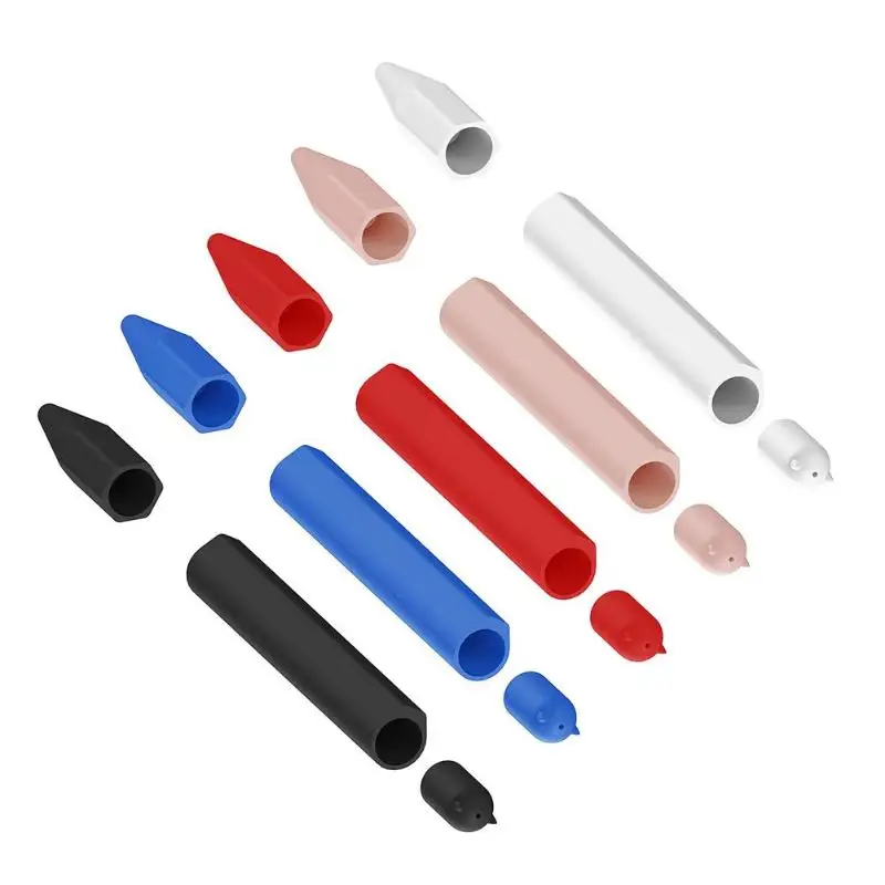 Soft Silicone Capacitor Touch Pen Cap Stylus Pen Tip Sleeve Cover Holder Grip Set for