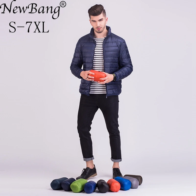 

NewBang Brand 6XL 7XL Plus Winter Jacket Men Ultra Light Down Jacket Men Larger Size Windproof Lightweight Portable Warm Coats