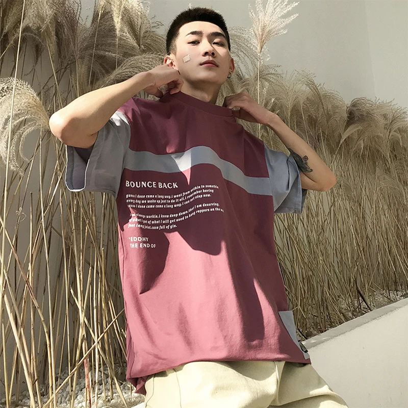 

Men's T-shirt spring 2019 new monogrammed monogrammed short-sleeved loose casual T-shirt round collar personalized men's wear