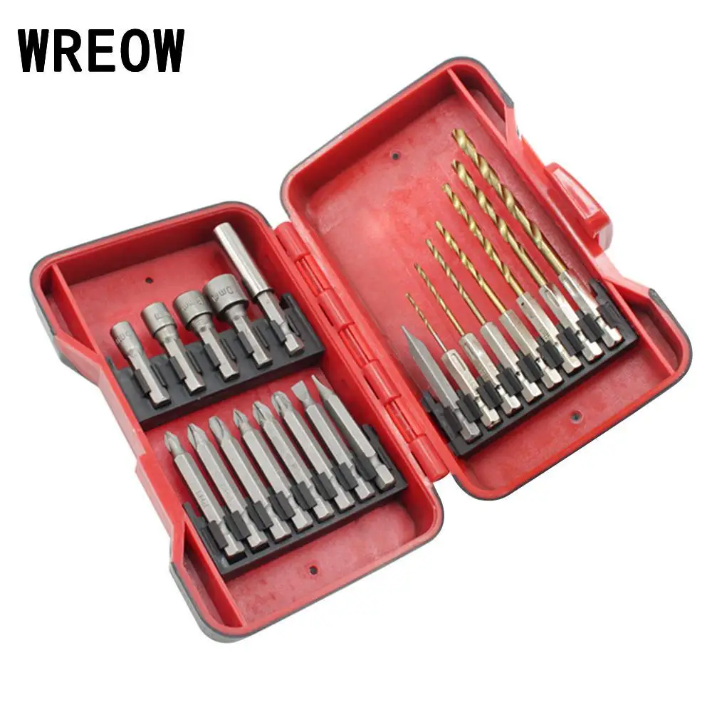 

HSS Drill Nut Driver Bit Titanium Twist Drill Set electric Screwdriver countersink Bits Applicable hexagon tools for wood DIY