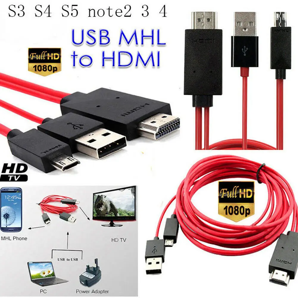 Горячая MHL Micro USB к HDMI 1080 P телевизионный HD кабель адаптер для универсальных телефонов Android