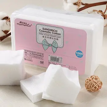 

Professional 12set 1000 Pieces/set Disposable Non-Woven Cotton Pad Makeup Cotton Skin Friendly Care Tool