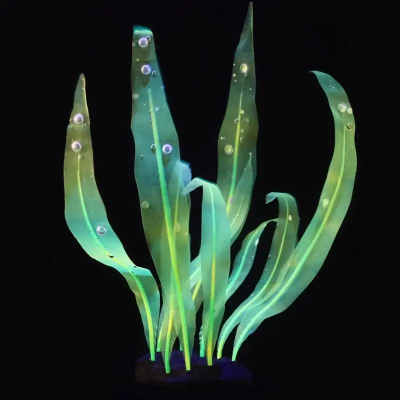 

9.84" Colorful Soft Glowing Effect Seaweed Fish Tank Aquarium Simulation Landscaping Decor Artificial Silicone Floating Seaweed