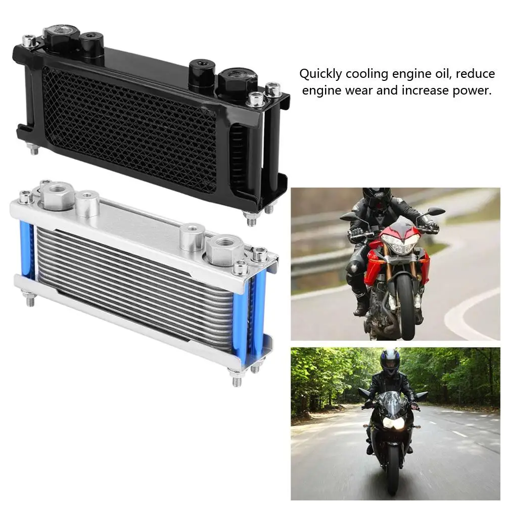 

Universal Upgrade Aluminum Motorcycle Engine Oil Cooler Cooling Radiator for Motorcycles Dirt Bike 50CC-200C Horizontal Engine