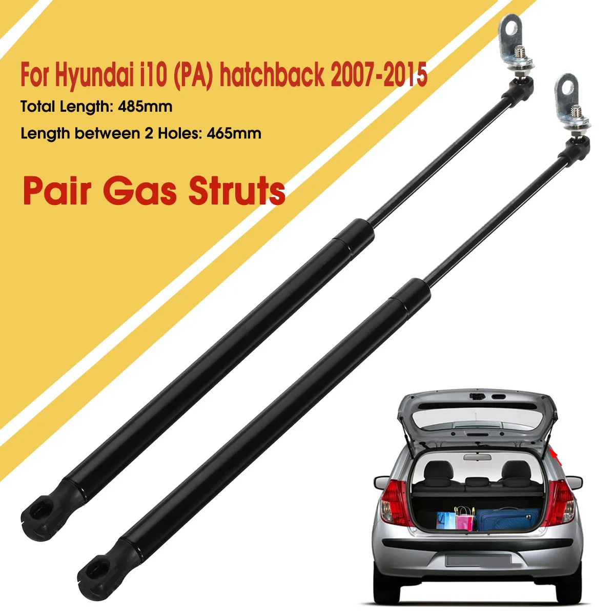 

2pcs Car Rear Tailgate Boot Gas Spring Struts Prop Lift Support GSHI0515-A for HYUNDAI i10 (PA) Hatchback 2007-2015