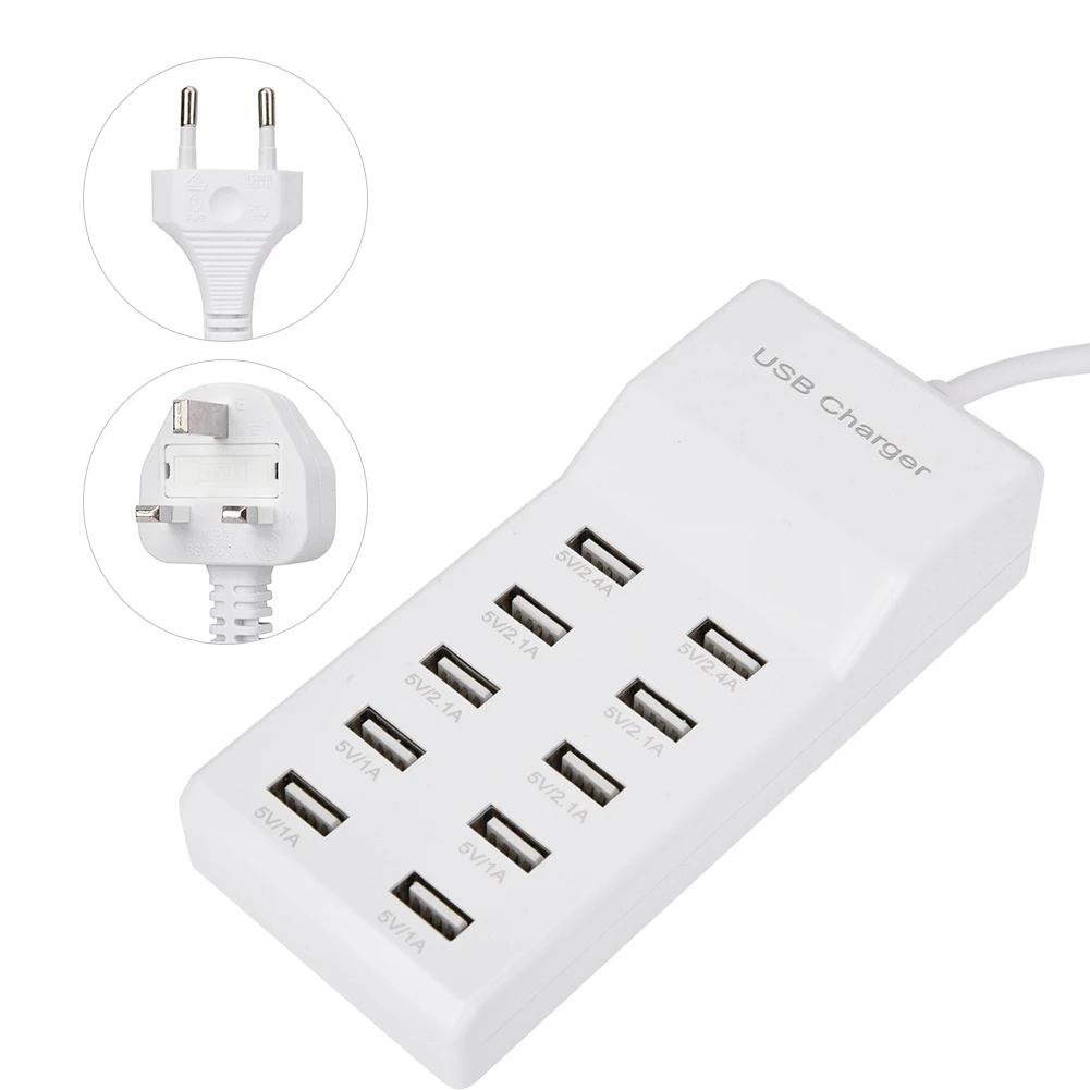 Топ sale10 port 5V12A быстрый USB зарядное устройство концентратор адаптер питания 100 240