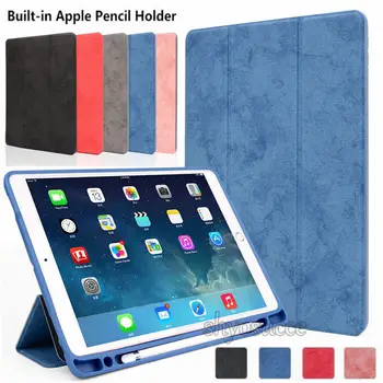 

Leather Stand Cover For iPad Air 2 1 With Pencil Holder Tablet Fundas Pen Slot Stand Cases for iPad Air 1 2 A1566 A1567