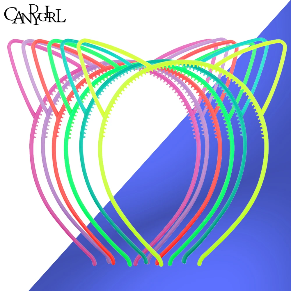 

1pc Girl Kids Women Plastic Glow Hairbands Luminous Cat Ears Headbands Halloween Easter Hair Accessories Hair Band Headwear