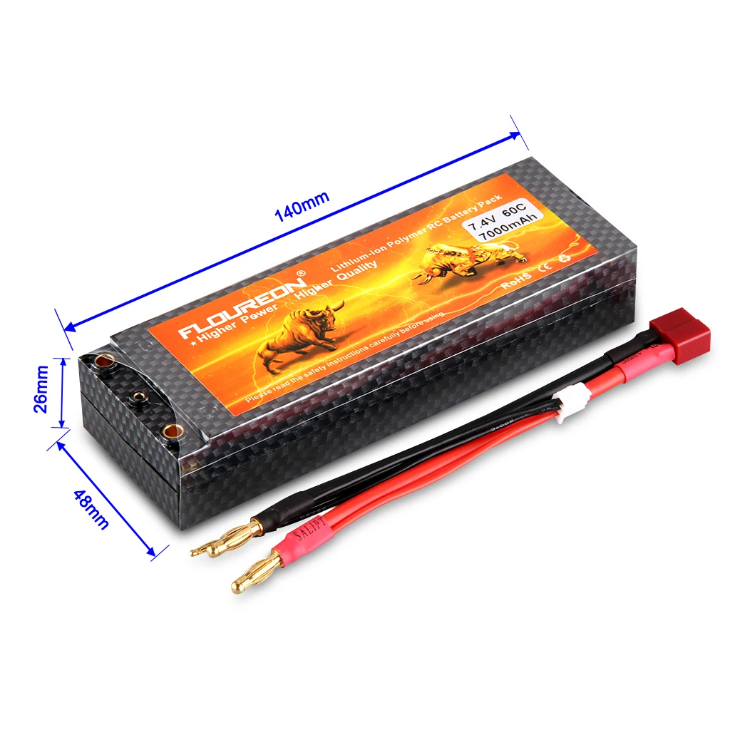 2 S 7 4 V 7000 mAh 60C литий полимерная заряжаемая батарея (разъем типа deans) для